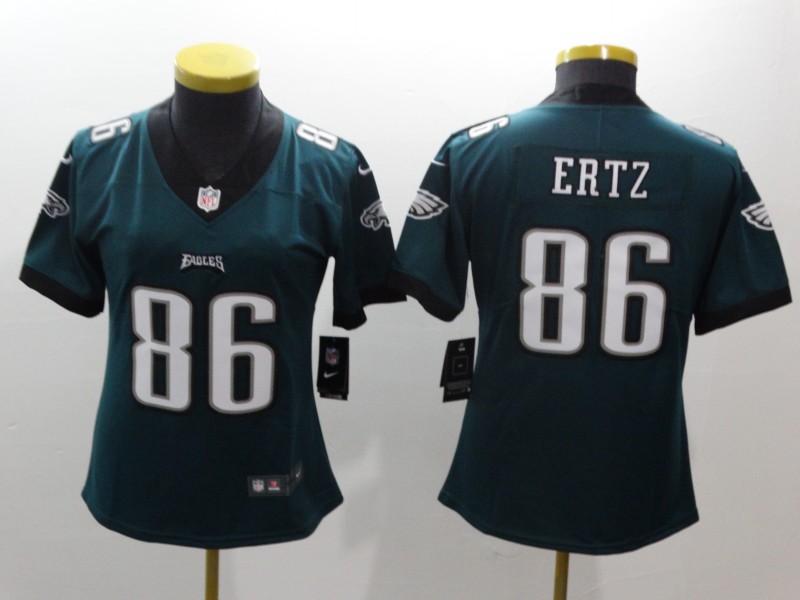 Nike Eagles 86 Zach Ertz Green Women Vapor Untouchable Player Limited Jersey