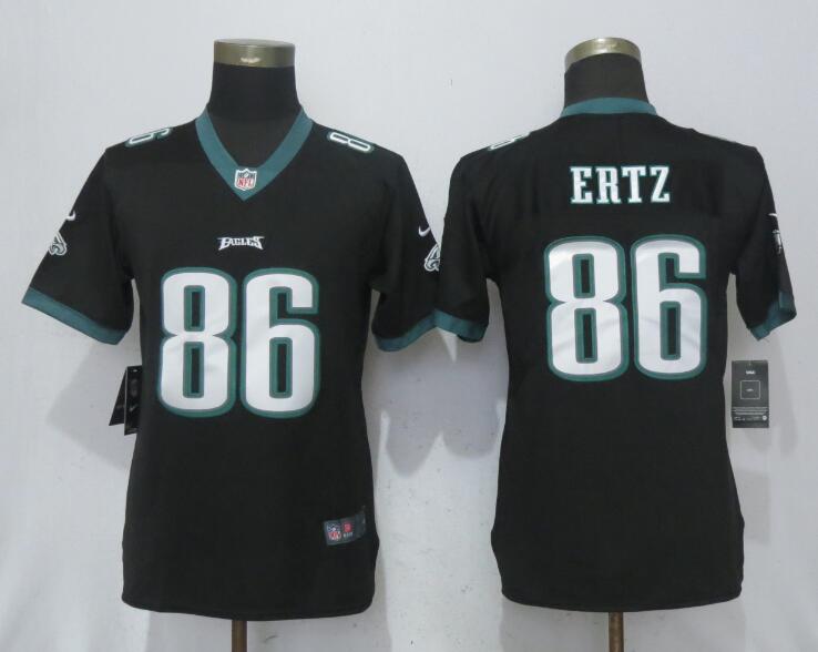 Nike Eagles 86 Zach Ertz Black Women Vapor Untouchable Player Limited Jersey