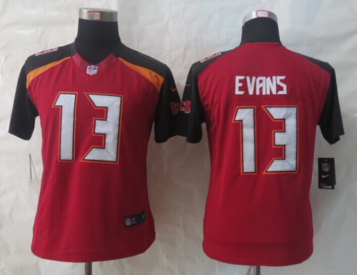 Nike Buccaneers 13 Evans Red Women Limited Jerseys