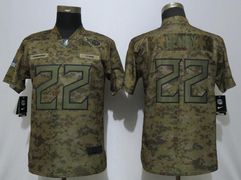 Nike Titans 22 Derrick Henry Camo Women Salute To Service Limited Jersey