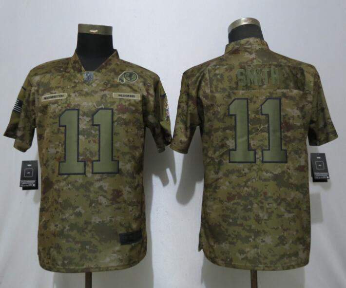 Nike Redskins 11 Alex Smith Camo Women Salute To Service Limited Jersey