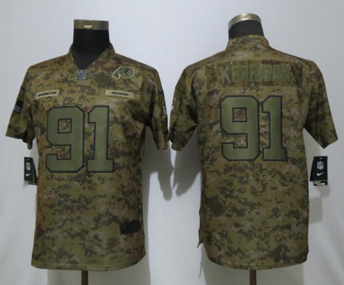 Nike Redskins 91 Ryan Kerrigan Camo Women Salute To Service Limited Jersey