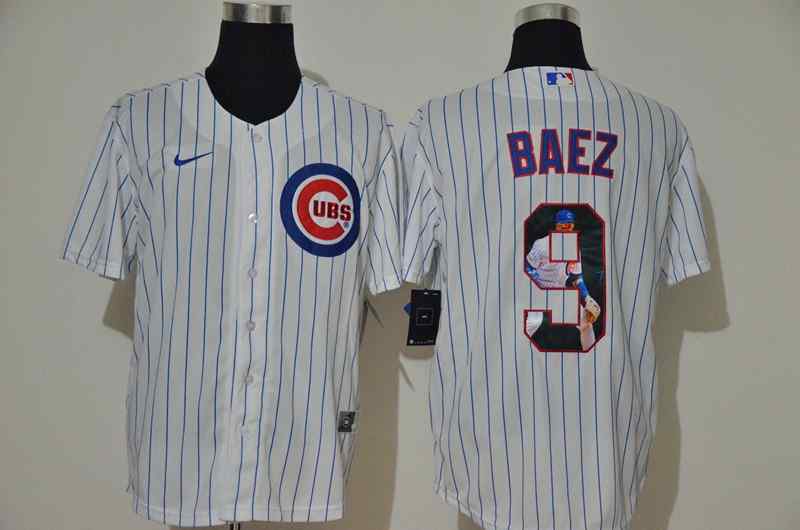 Cubs 9 Javier Baez White Nike Cool Base Player Jersey