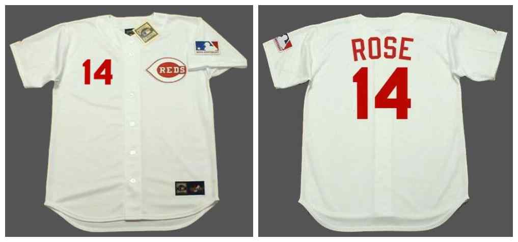Reds 14 Pete Rose White 1969 Throwback Jersey