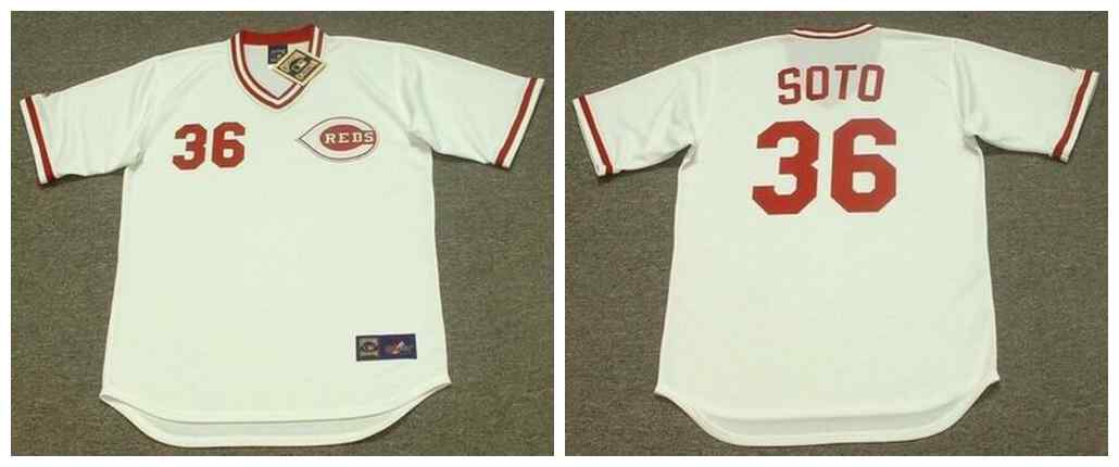 Reds 36 Mario Soto White 1984 Throwback Jersey