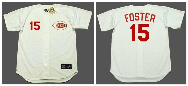 Reds 15 George Foster White 1971'S Throwback Cool Base Jersey