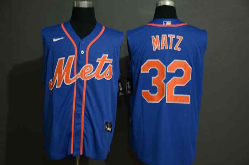 Mets 32 Steven Matz Royal Nike Cool Base Sleeveless Jersey