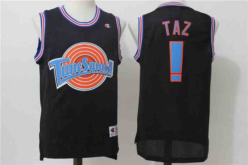 Tune Squad 1 Taz Black Stitched Movie Jersey