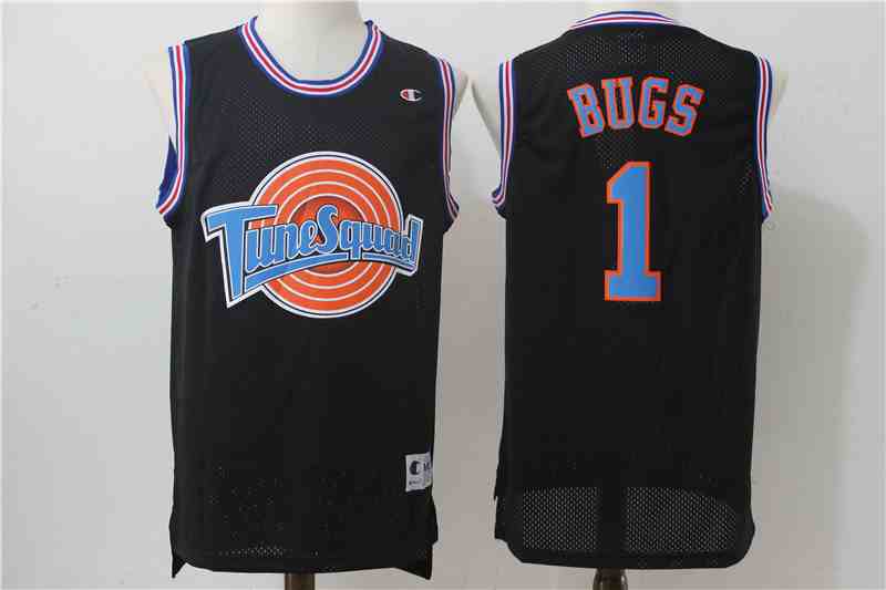 Tune Squad 1  Bugs  Black Stitched Movie Jersey