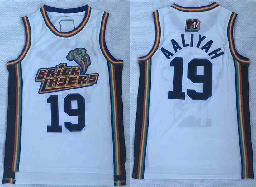 Brick Layers 19 Aaliyah White Stitched Movie Jersey