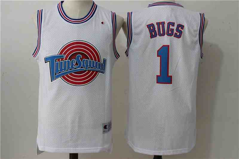 Tune Squad 1  Bugs  White Stitched Movie Jersey