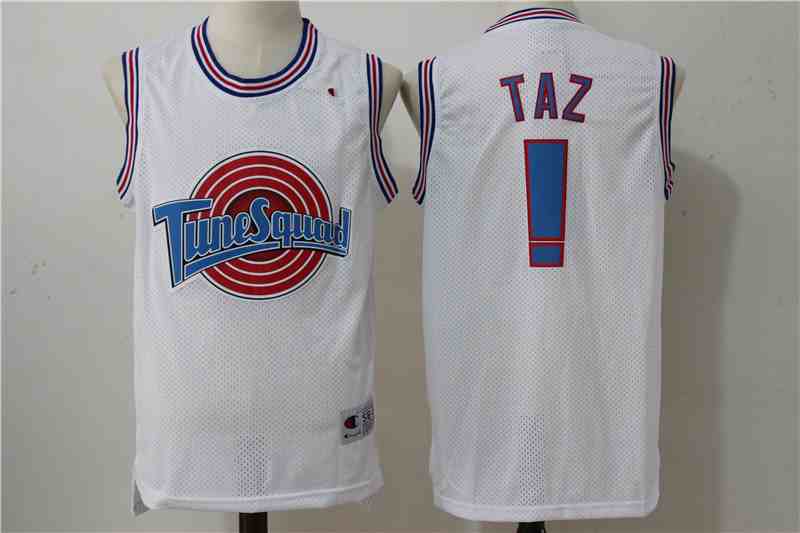 Tune Squad ! Taz  White Stitched Movie Jersey