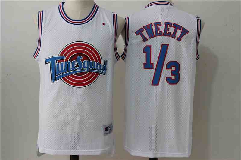 Tune Squad 1,3 Tweety White Stitched Movie Jersey