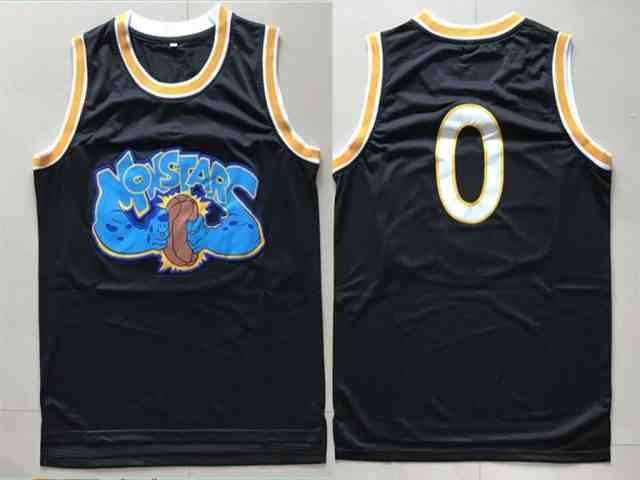 Monstars 0 Black Space Jam Stitched Movie  Jersey
