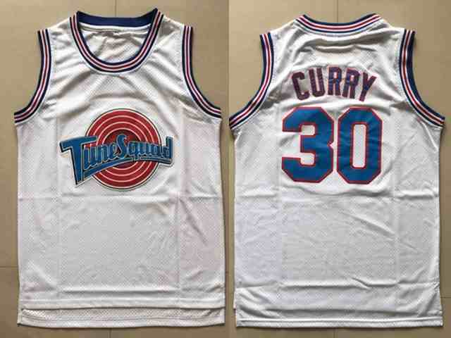 Tune Squad 30 Stephen Curry White Stitched Movie Jersey
