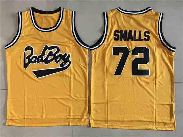 Bad Boy 72 Biggie Smalls Yellow Basketball Movie Jersey