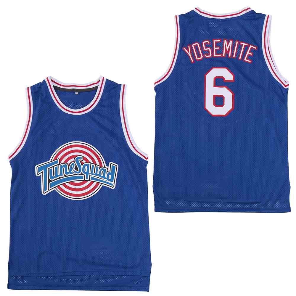 Tune Squad 6  Yosemite  Blue Stitched Movie Basketball Jersey