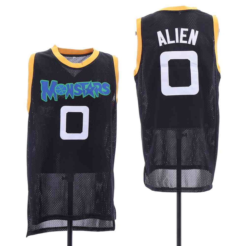 Monstars 0 Alien Black Space Jam Stitched Mesh Movie Jersey