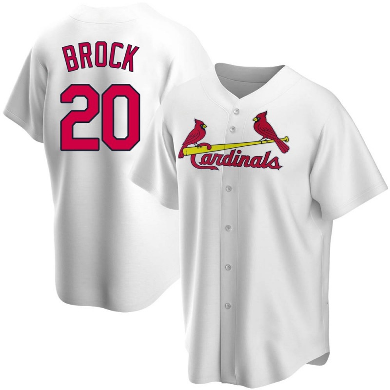 Men's St. Louis Cardinals Lou Brock White Home Jersey