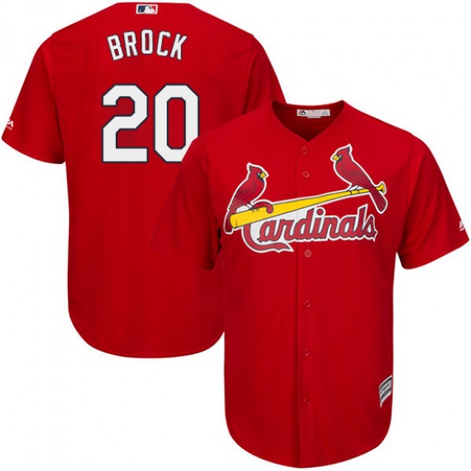 Men's Majestic St. Louis Cardinals Lou Brock Red Alternate Cool Base Jersey