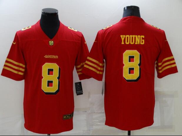 Nike 49ers 8 Steve Young Red Gold  Color Rush Vapor Untouchable Limited Jersey