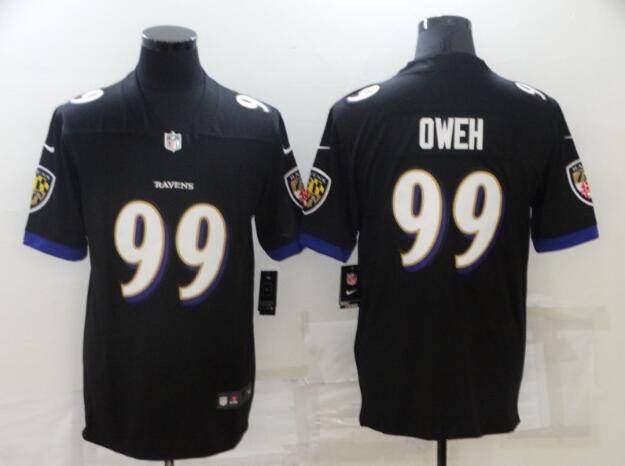 Men's Baltimore Ravens #99 Jayson Oweh Black Limited Jersey