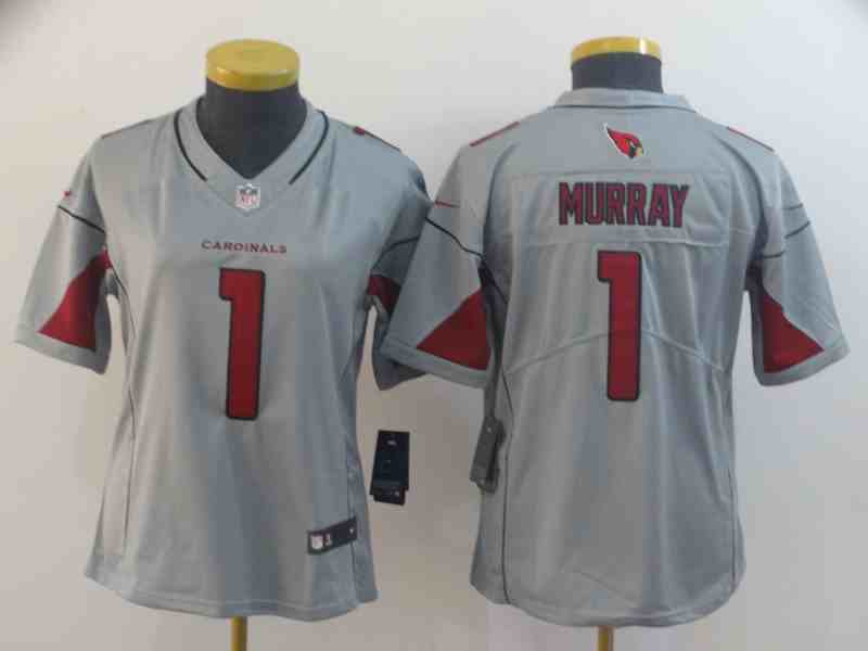 Women's Arizona Cardinals #1 Kyler Murray Gray Inverted Limited Jersey