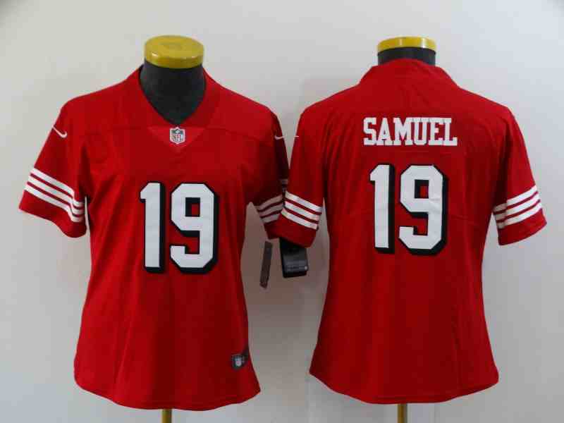 Women's San Francisco 49ers #19 Deebo Samuel Red Stitched Jersey