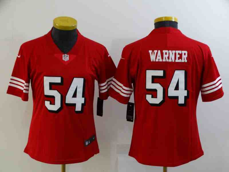 Women's San Francisco 49ers #54 Fred Warner Red Stitched Jersey