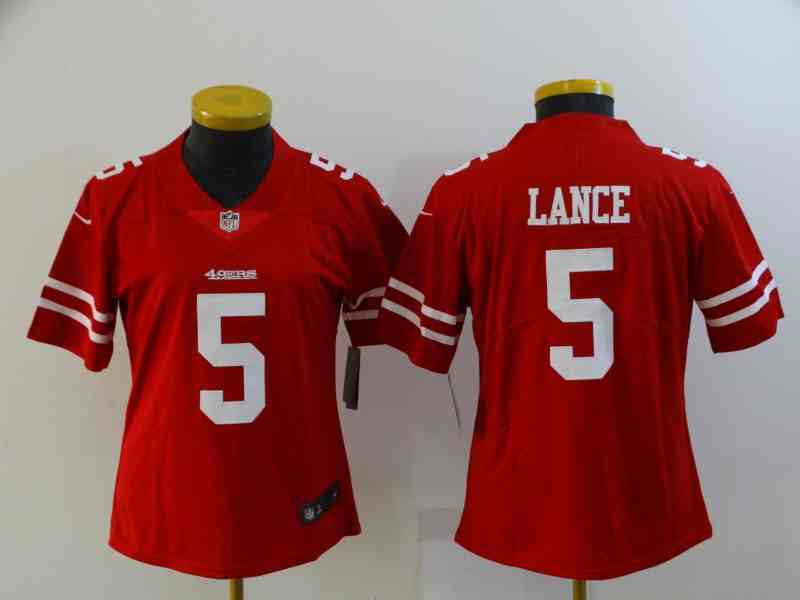 Women's San Francisco 49ers #5 Trey Lance Red Vapor Untouchable Limited Stitched Jersey