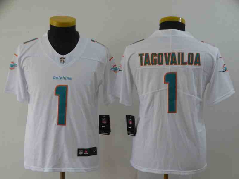 Youth Miami Dolphins #1 Tua Tagovailoa White Vapor Untouchable Limited Stitched Jersey