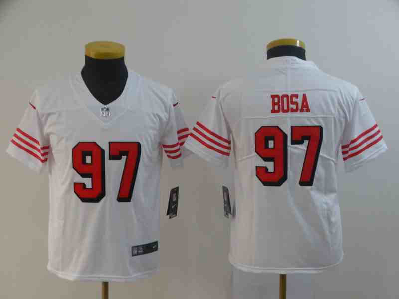 Youth NFL San Francisco 49ers #97 Nick Bosa 2019 White Color Rush Limited Stitched Jersey