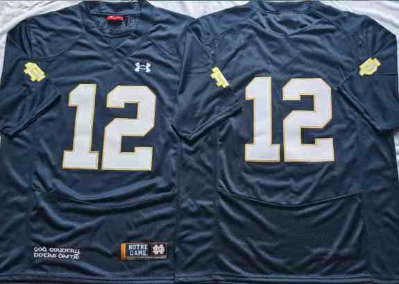 Mens NCAA Norte Dame Fighting Irish Blue #12 2021 Jersey