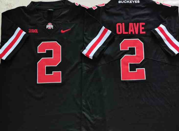 Mens NCAA Ohio State Buckeyes Black #2 OLAVE 2021 Jersey