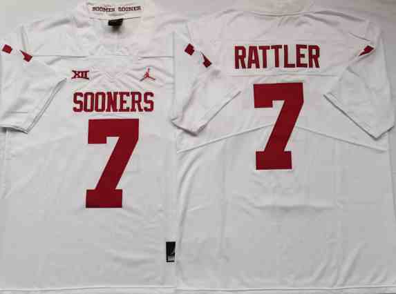 NCAA Oklahoma Sooners #7 RATTLER White 2021 Jersey