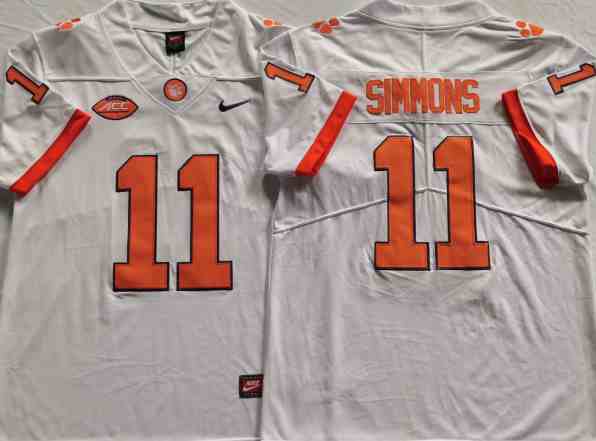 NCAA Clemson Tigers White #11 SIMMONS 2021 new jersey