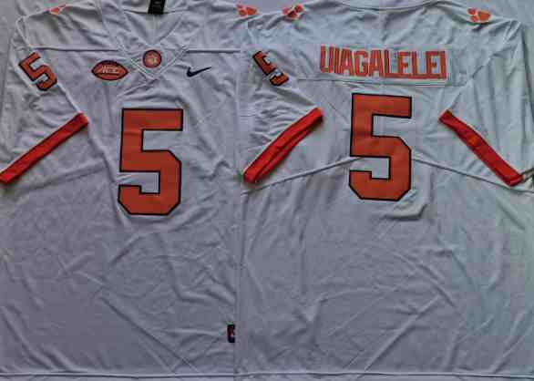 NACC Clemson Tigers White #5 UIAGALELEI 2021 new jersey