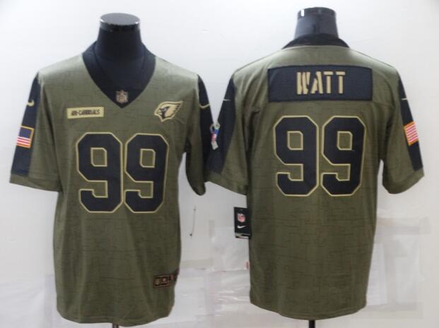 Men's Arizona Cardinals 99 J.J. Watt Nike Olive 2021 Salute To Service Limited Player Jersey