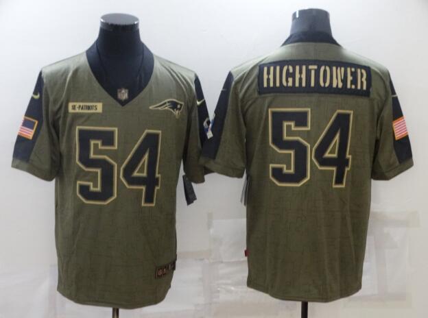 Men's New England Patriots 54 Tedy Bruschi Nike Olive 2021 Salute To Service Retired Player Limited Jersey