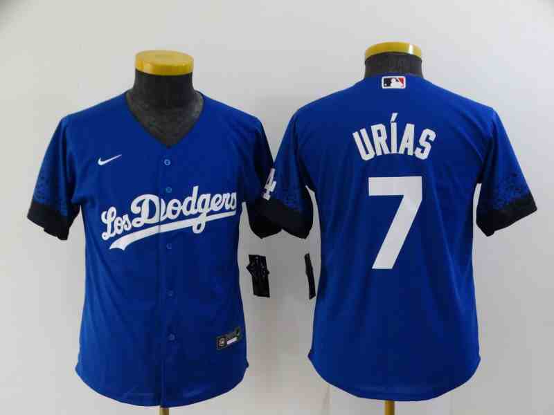 Youth Los Angeles Dodgers #7 Julio Urias Royal Blue Cool Base Jersey