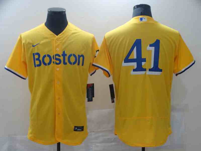 Boston Red Sox #41 Chris Sale Gold 2021 City Connect Flex Base Jersey