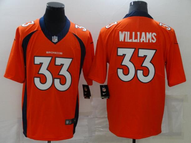 Men Nike Denver Broncos 33 Javonte Williams Orange Vapor Limited Jersey