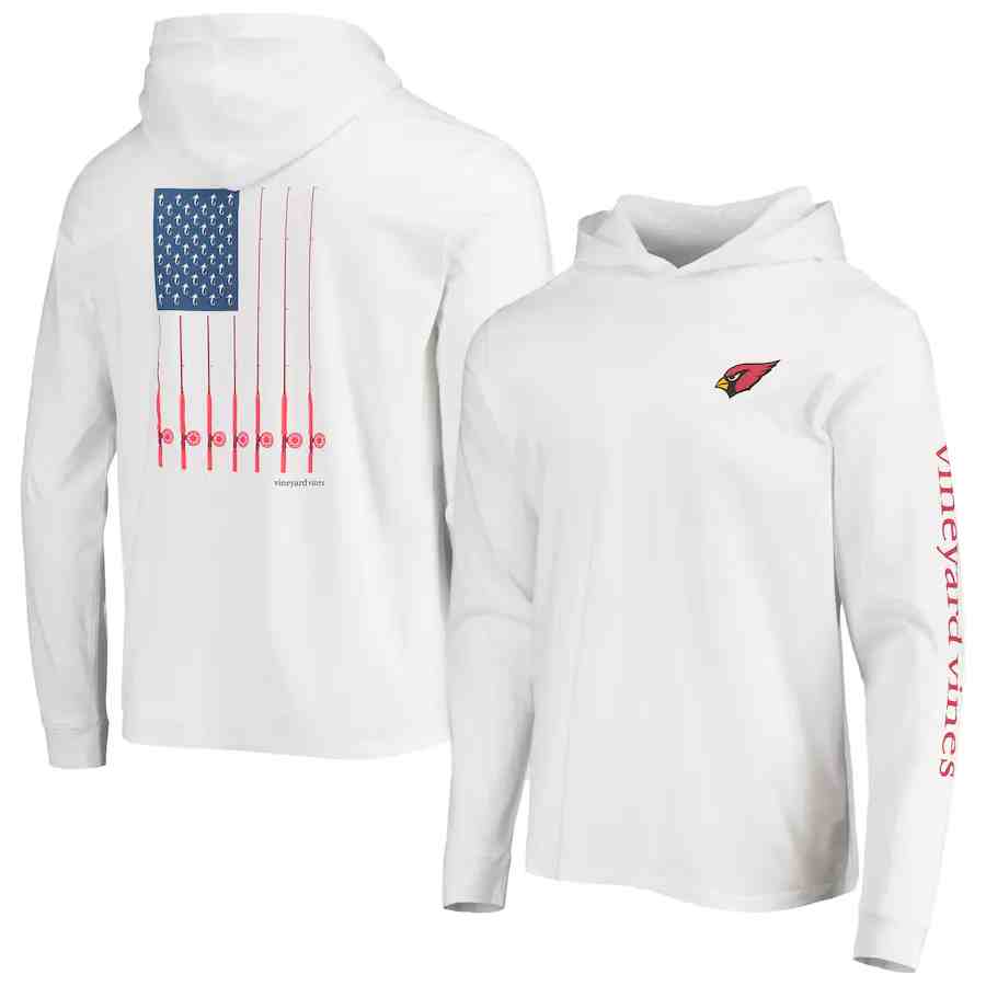 Men Arizona Cardinals White Performance Pullover Hoodie