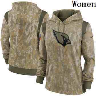 Women's Arizona Cardinals Nike Camo 2021 Salute To Service Therma Performance Pullover Hoodie