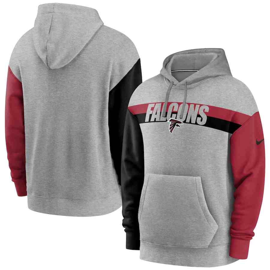 Nike Atlanta Falcons Heathered Gray Fan Gear Heritage Tri-Blend Pullover Hoodie
