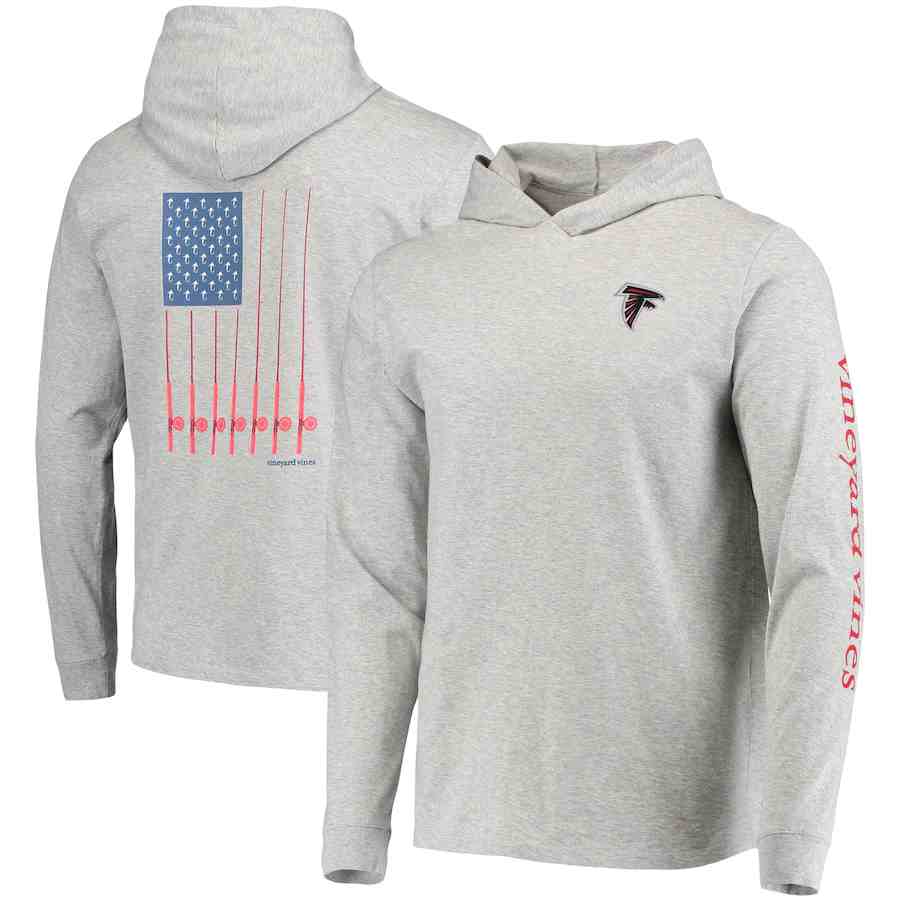 Men Atlanta Falcons Gray Performance Pullover Hoodie