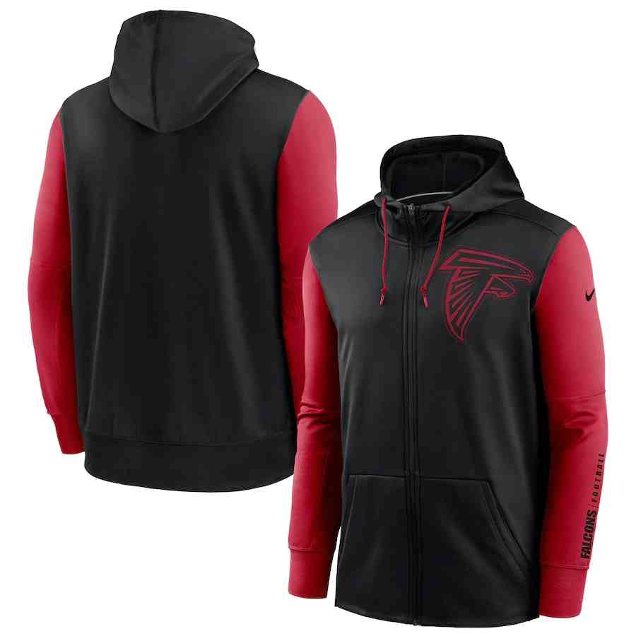 Nike Atlanta Falcons BlackRed Fan Gear Mascot Performance Full-Zip Hoodie