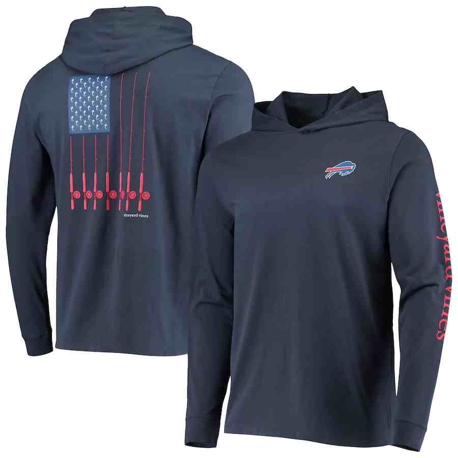 Men  Buffalo Bills Blue Performance Pullover Hoodie