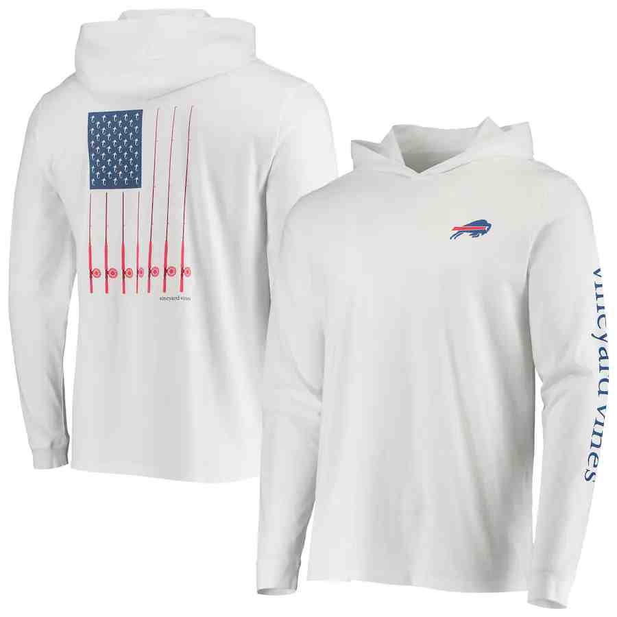 Men  Buffalo Bills white Performance Pullover Hoodie