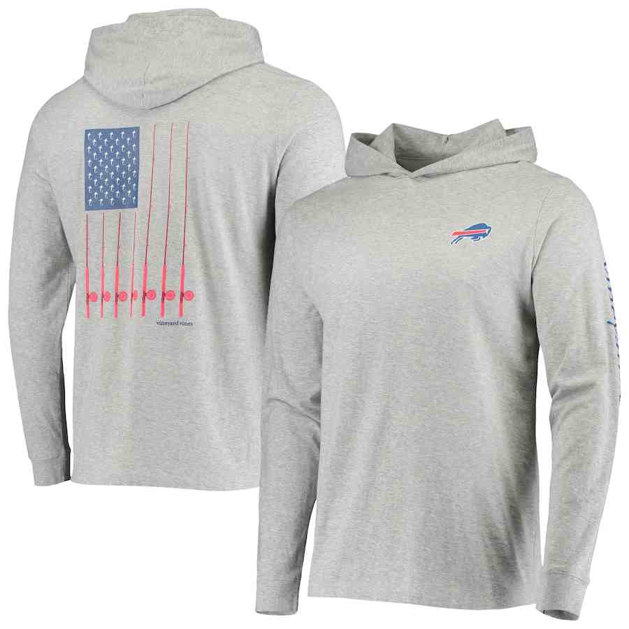 Men  Buffalo Bills Grey Performance Pullover Hoodie